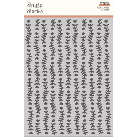 Stencil 6"x8", Floral Vines / Simple Stories My Story (1 db)