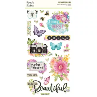   Chipboard 6"X12", Chipboard Stickers / Simple Stories Simple Vintage Life in Bloom (1 ív)
