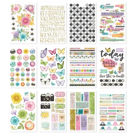 Matrica , Sticker Book / Simple Stories Simple Vintage Life in Bloom (12 ív)