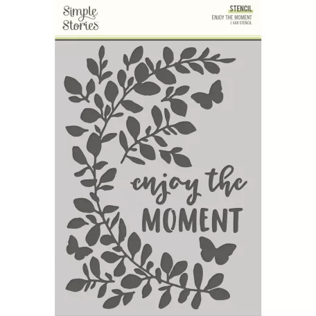 Stencil 6"x8", Enjoy the Moment / Simple Stories Simple Vintage Life in Bloom (1 db)