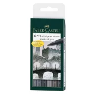   Faber-Castell PITT ecsetfilc készlet, Shades of Grey / Pitt Artist Pen Brush (6 db)