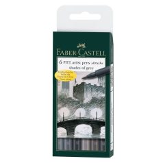   Faber-Castell PITT ecsetfilc készlet, Shades of Grey / Pitt Artist Pen Brush (6 db)