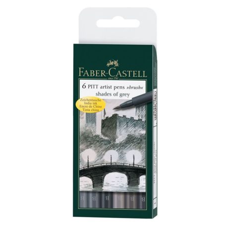 Faber-Castell PITT ecsetfilc készlet, Shades of Grey / Pitt Artist Pen Brush (6 db)