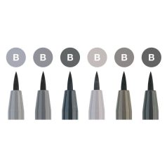   Faber-Castell PITT ecsetfilc készlet, Shades of Grey / Pitt Artist Pen Brush (6 db)