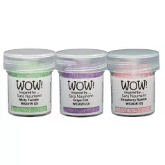   Domborítópor készlet , Twinkly Fizz - Sara Naumann WoW! Trio sets/ WoW! Embossing Powder (3 db)