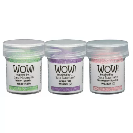 Domborítópor készlet , Twinkly Fizz - Sara Naumann WoW! Trio sets/ WoW! Embossing Powder (3 db)