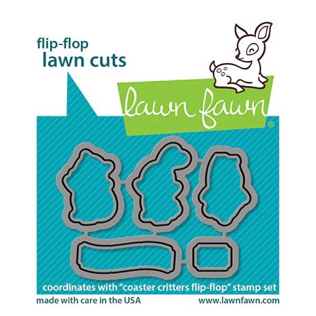 Vágósablon LF3075 bélyegzőhöz LF3076, coaster critters flip-flop / Lawn Cuts Custom Craft Die (1 csomag)
