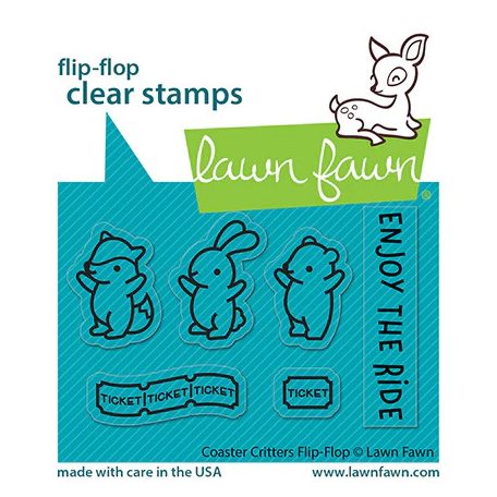 Szilikonbélyegző LF3075, coaster critters flip-flop / Lawn Fawn Clear Stamps (1 csomag)