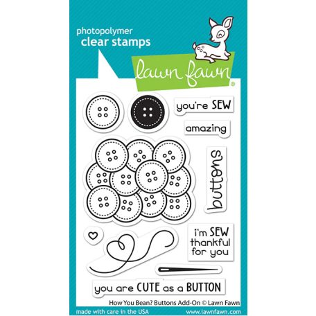 Szilikonbélyegző LF3063, how you bean? buttons add-on / Lawn Fawn Clear Stamps (1 csomag)