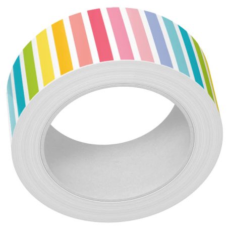 Dekorációs ragasztószalag , vertical rainbow stripes / Lawn Fawn Washi Tape (1 db)