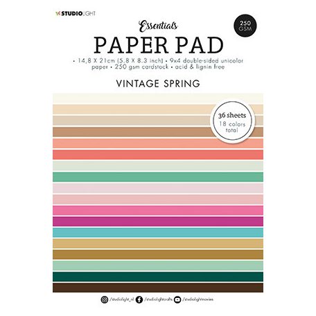 Papírkészlet A5, Vintage spring Essentials nr.92 / SL Paper Pad Unicolor Paper (36 lap)