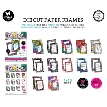 Art by Marlene Kivágatok, Die-cut paper frames Signature Collection nr.40 ABM Die-cut Block (24 ív)