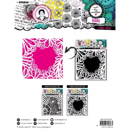 Art by Marlene Stencil, Floral Frame Signature Collection nr.184 ABM Mask (1 db)
