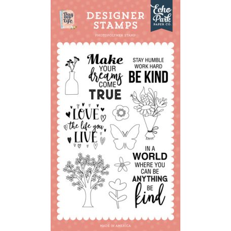Echo Park Szilikonbélyegző, Clear Stamps - Love The Life You Live - Day In The Life No. 2 (1 db)