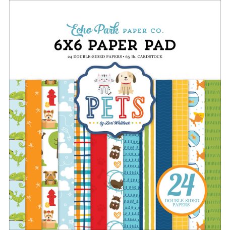 Echo Park Papírkészlet 6" (15 cm), Paper Pack - Pets (24 lap)