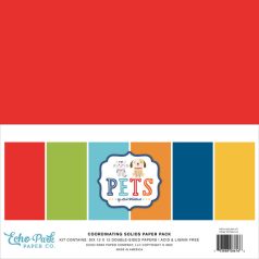   Echo Park Papírkészlet 12" (30 cm), Coordinating Solids Paper Pack - Pets (6 lap)