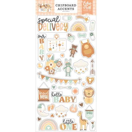 Echo Park Chipboard 6"X12", Chipboard Accents - Our Baby (1 ív)