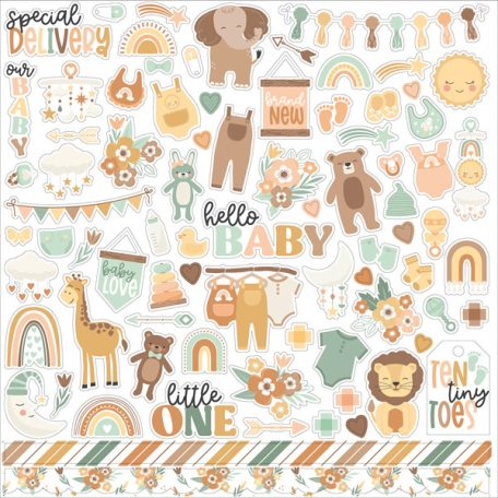 Echo Park Matrica 12" (30 cm), Cardstock Stickers - Our Baby (1 ív)
