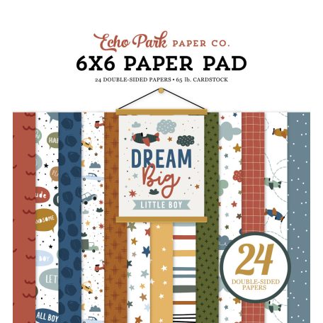 Echo Park Papírkészlet 6" (15 cm), Paper Pack - Dream Big Little Boy (24 lap)