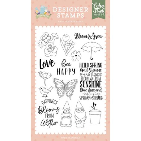 Echo Park Szilikonbélyegző, Clear Stamps - Happiness Blooms - It's Spring Time (1 db)