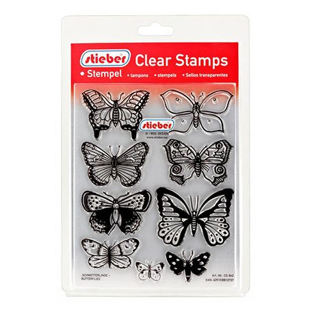 Stieber Szilikonbélyegző - Butterflies - Clear Stamps (1 csomag)