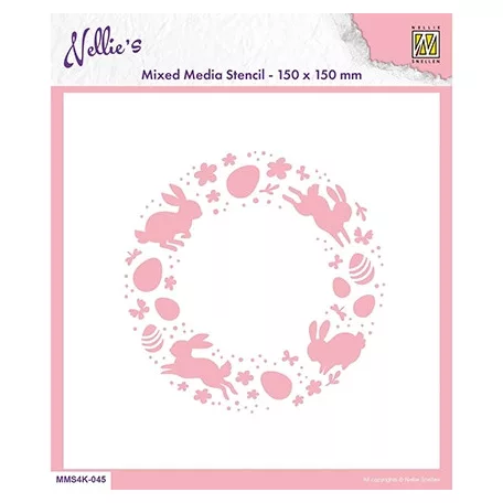 Nellie's Choice Stencil - Easter Wreath - Mixed Media Stencils (1 db)