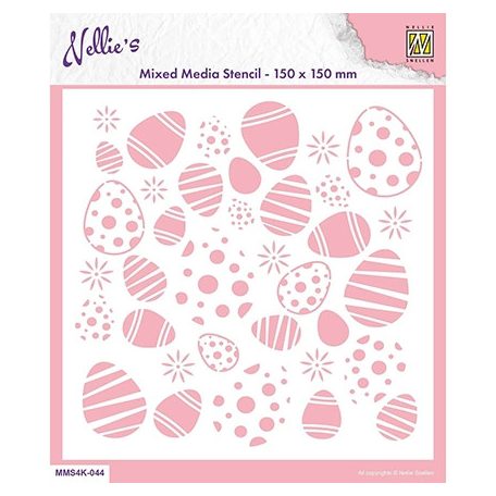 Nellie's Choice Stencil - Easter Eggs Background - Mixed Media Stencils (1 db)