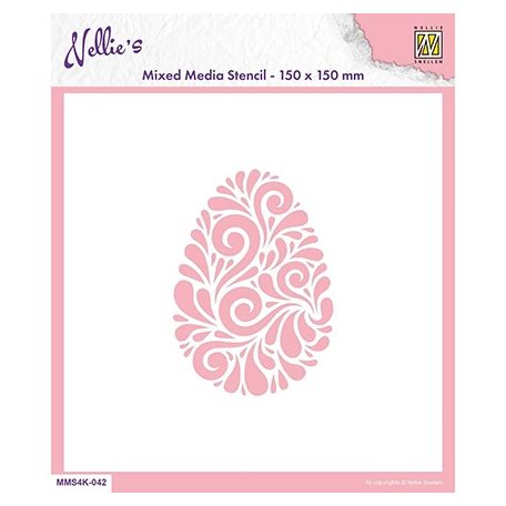 Nellie's Choice Stencil - Doodle Egg - Mixed Media Stencils (1 db)