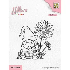   Nellie's Choice Szilikonbélyegző - Easter Gnom with Flowers - Clear Stamps (1 csomag)