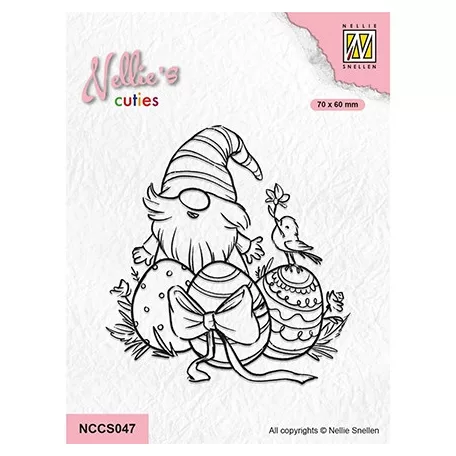 Nellie's Choice Szilikonbélyegző - Easter Gnom with Little Birdy - Clear Stamps (1 csomag)