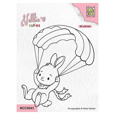 Nellie's Choice Szilikonbélyegző - Parachuting Bunny - Clear Stamps (1 csomag)
