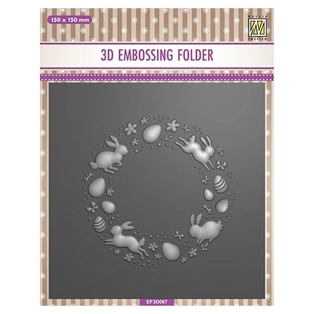 Nellie's Choice Domborító mappa - Easter Wreath - 3D Embossing Folders (1 db)