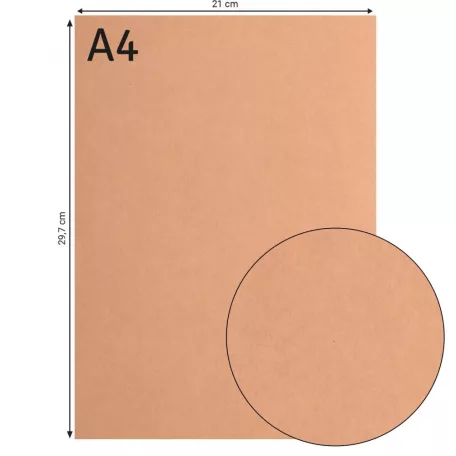 Alapkarton 100 ív - A4 - Kraft light - Kraft - Cardstock paper smooth