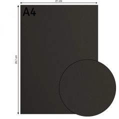   Alapkarton 10 ív - A4 - Black - Fekete - Cardstock paper smooth