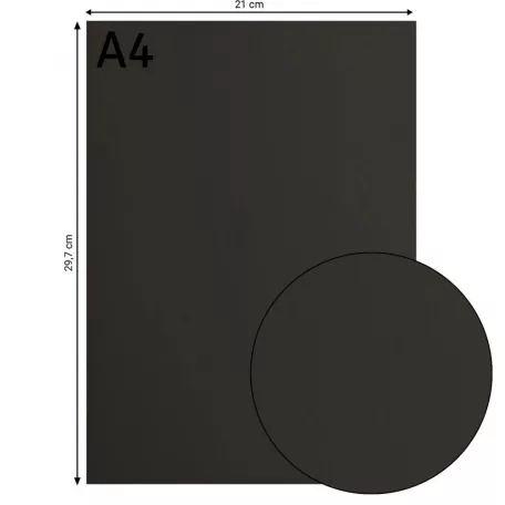 Alapkarton 10 ív - A4 - Black - Fekete - Cardstock paper smooth