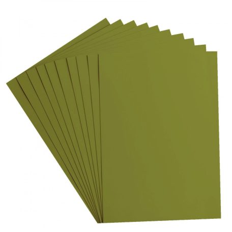 Alapkarton 10 ív - A4 - Olive - Olivazöld - Cardstock paper smooth