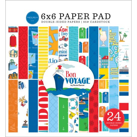 Carta Bella Papírkészlet 6" (15 cm) - Paper Pack - Bon Voyage (24 lap)