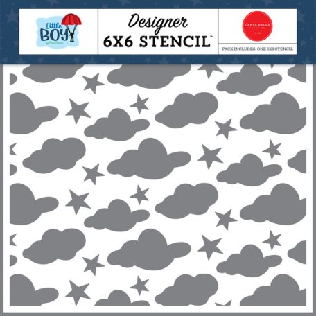 Carta Bella Stencil 6" (15 cm) - Stencil - Cool Clouds And Stars - Little Boy (1 csomag)