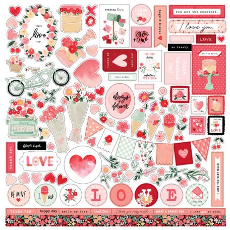 Carta Bella Matrica 12" (30 cm) - Cardstock Stickers - Elements - My Valentine (1 ív)