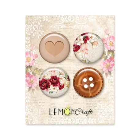 LemonCraft Díszítőelem 2,5 cm - Memories - Buttons (1 csomag)