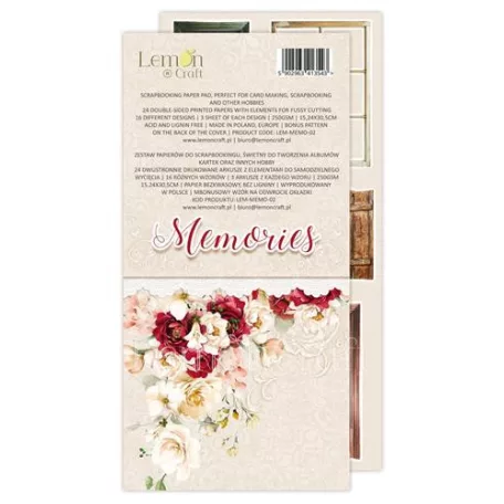 LemonCraft Papírkészlet / Kivágóív 6"x15" (15cm x 30 cm) - Memories - Scrapbooking Paper Pad (1 csomag)