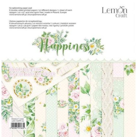 LemonCraft Papírkészlet 12" (30 cm) - Happiness - Scrapbooking Paper Pad (1 csomag)