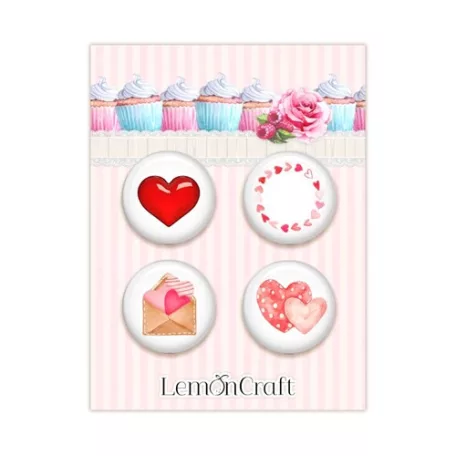 LemonCraft Díszítőelem 2,5 cm - self adhesive - Buttons (1 csomag)