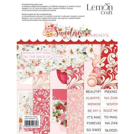 LemonCraft Papírkészlet 6"x8" (15 cm x 20 cm) - Sweetness - Elements - Scrapbooking Paper Pad (1 csomag)