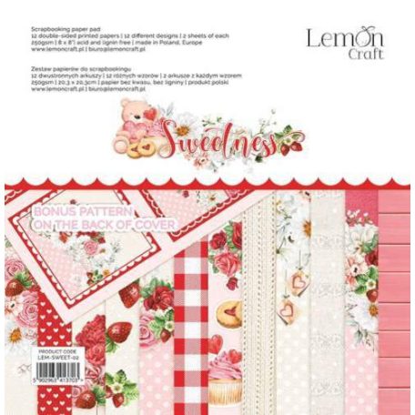 LemonCraft Papírkészlet 8" (20 cm) - Sweetness - Scrapbooking Paper Pad (1 csomag)