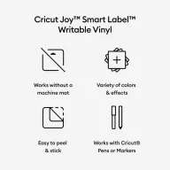   Cricut Öntapadós fólia - tartós 14 cm x 33 cm - Writable Silver Holographic - Smart Vinyl Permanent (4 ív)