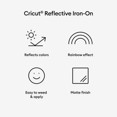 Cricut Vasalható fólia - fényvisszaverő 30 cm x 48 cm - Reflective Matte Rainbow - Iron-On (1 ív)