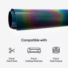 Cricut Vasalható fólia - fényvisszaverő 30 cm x 48 cm - Reflective Matte Rainbow - Iron-On (1 ív)