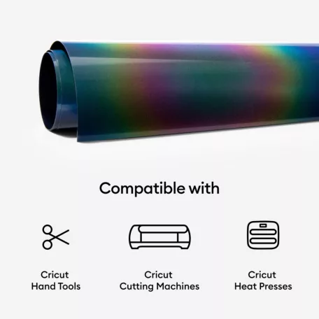 Cricut Vasalható fólia - fényvisszaverő 30 cm x 48 cm - Reflective Matte Rainbow - Iron-On (1 ív)