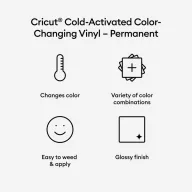   Cricut Öntapadós fólia - színváltós 30 cm x 61 cm - Cold-Activated Turquoise - Purple - Color-Changing Vinyl Permanent (1 ív)